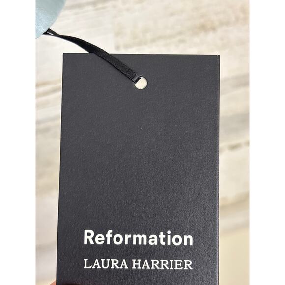 Reformation womens medium aqua blue holt sleeveless halter neck top new open - Picture 5 of 7